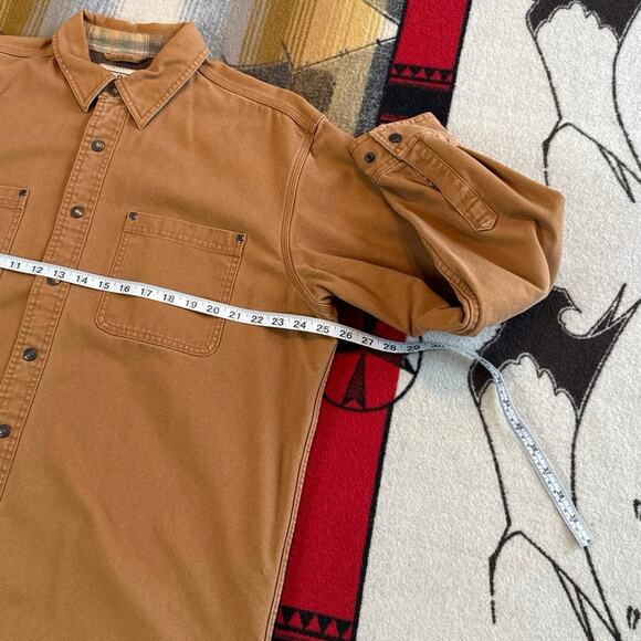 Vintage Men’s L.L. Bean Canvas Plaid Lined Shirt Jacket Size Large Tall Brown - Picture 8 of 10